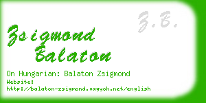 zsigmond balaton business card